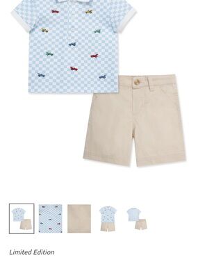 Little Me Beige Khaki Shorts - Cream/Tan